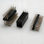 100pcs 2.54mm R/A Three Row Straight 90D Right Angle Gold-Plate Male Female Pin Header Connector 3*2/3/4/5/6/7/8/10/20/25/40Pin