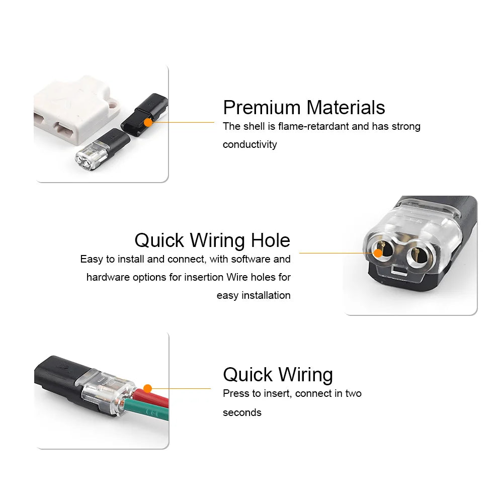 Wire Connector Set Splitter Box With Connector for Audio Auto Moto Lighting System 22-18AWG Led Strip Wire Cable Junction Box