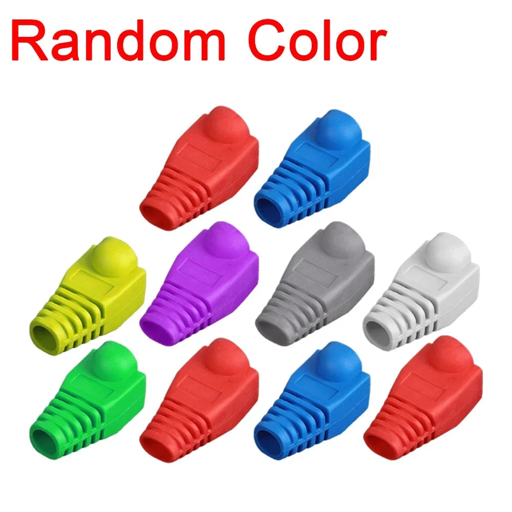 Ethernet Cable Connector Plug Cover RJ45 Cat6 Cat5e Connectors Ethernet Pass Through Plugs Protective Sleeve Cable Protectors