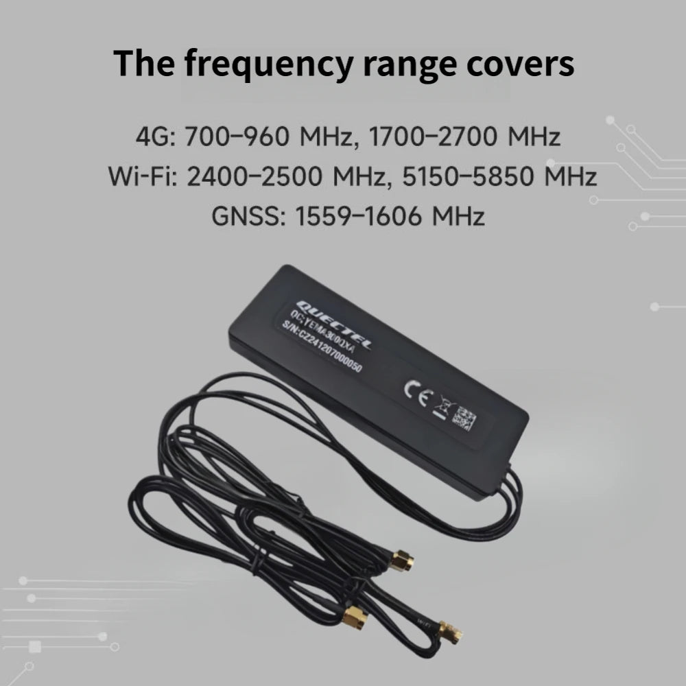Quectel 4G WiFi GNSS 3 in 1 Combo External Antenna Signal Amplifier LTE 2.4G GPS Multi-band High Gain SMA Connector 1m Cable