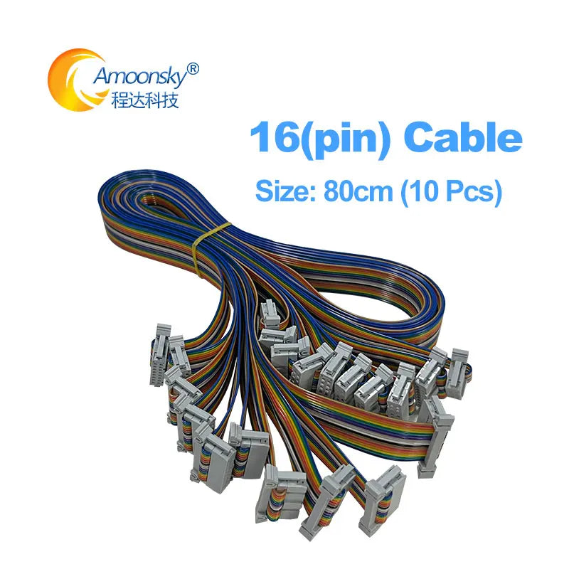 LED Display 16P 16 Pin Flat Cable 20cm 40cm 60cm 80cm 100cm Pure Copper Flat Ribbon Data LED Module Receiver Cable Signal Cable