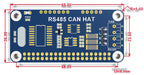 Waveshare RS485 CAN HAT SN65HVD230 Transceiver Onboard TVS Expansion Board for Raspberry Pi