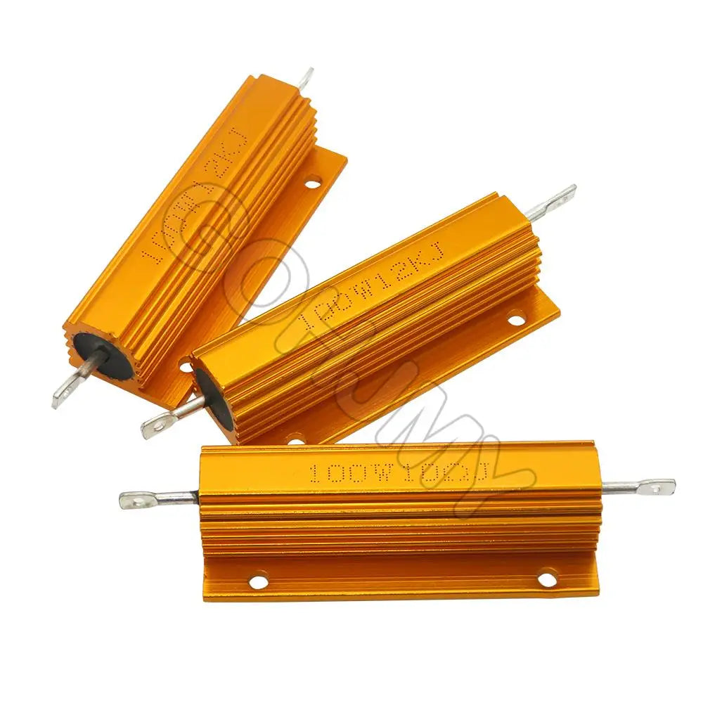 100W RX24 0.01 ~ 100K Aluminum Power Metal Shell Case Wirewound Resistor 0.1 0.5 1 1.5 2 6 8 10 20 100 150 200R 300R 1K 10K ohm