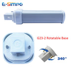 7W G23-2 2Pin Rotatable LED PLC PL Horizontal Lamp 5.7" 6000k PL-C 13W CFL Sideview Replacement Plug Retrofit Ceiling Down light