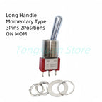 1pc SH 12mm T8013-Z1 ON-OFF-ON SPDT DPDT 3/6PinS 2/3Position Maintained Toggle Switch Large Short Handle 3A 250VAC/5A 125VAC