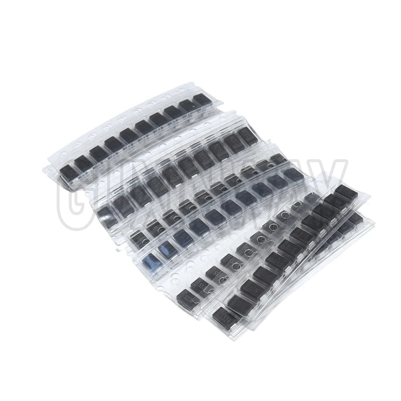 90PCS Rectifier Diode 1N4007 1N4001 1N4004 SS14 SS24 SS34 SS16 SS26 SS36 SMD Schottky Diode Assort Kit