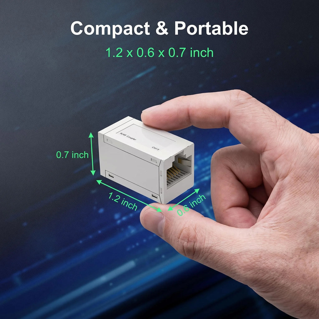Shielded Gigabit RJ45 Ethernet Coupler, Gold Plated LAN Cable Extender Adapter Compatible with CAT5/CAT5E/CAT6 for Home Office