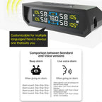Tire Pressure Monitoring System Auto Security Alarm Systems Solar/USB Powered Tyre Temperature Monitor Car TPMS 4 Sensors