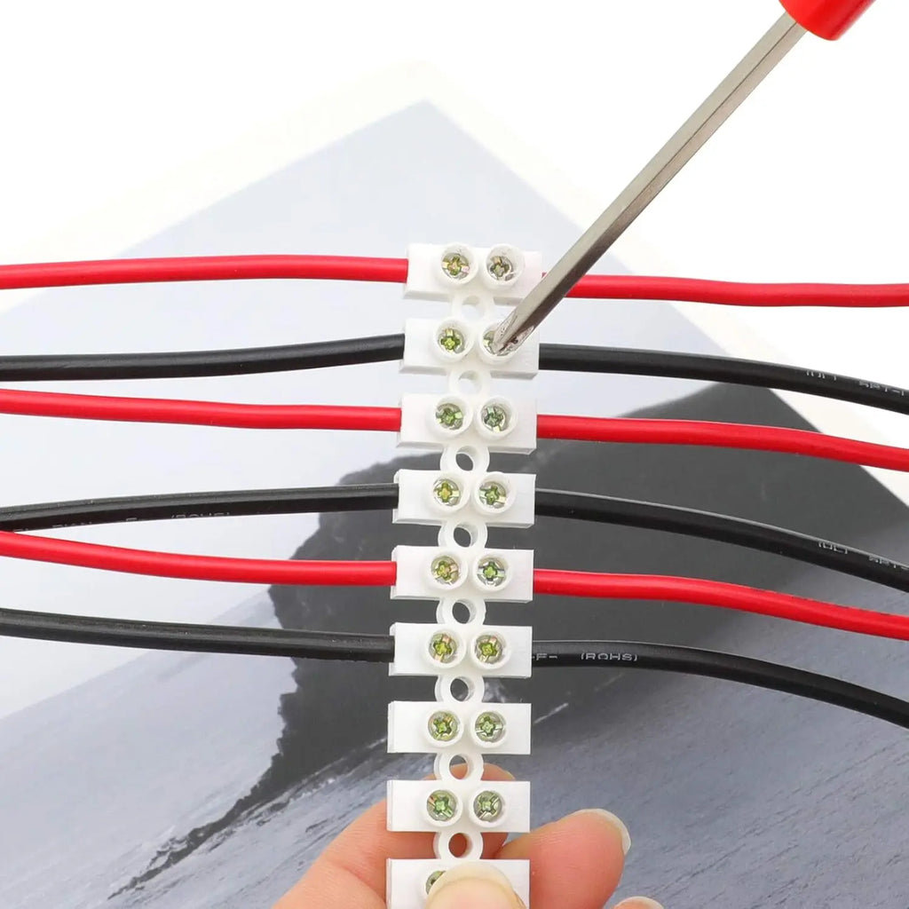 10/20 Pack Terminal Block, 12-Position Dual Row Terminal Strip Screw Terminal Electric Barrier Block for Small Home Projects