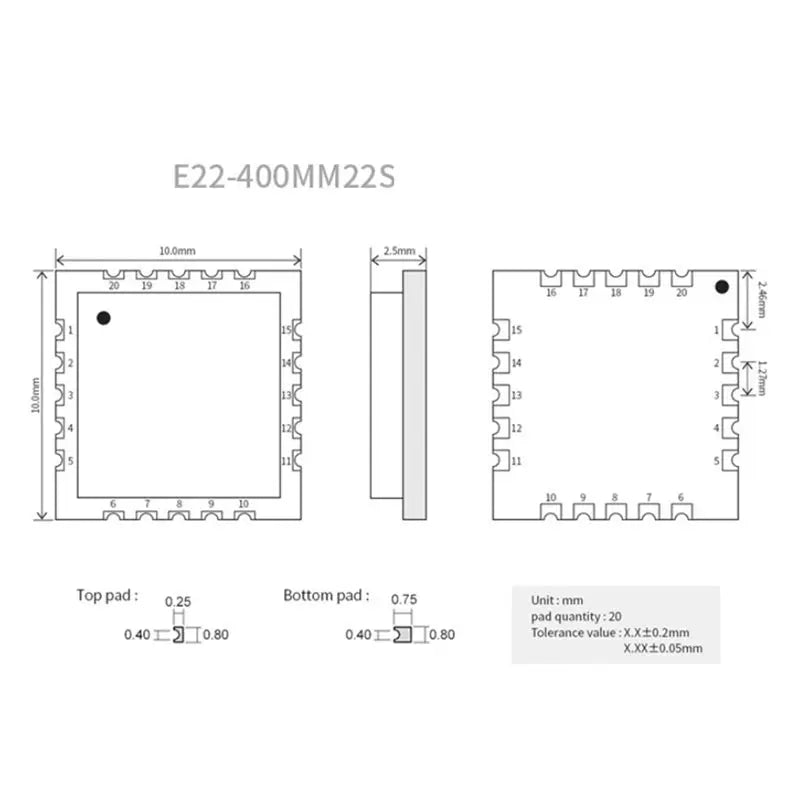 24-Hour Delivery EBYTE SX1268 433Mhz Lora Wireless RF Transceiver Module E22-400M33S SMD/Stamp Holes 33Dbm Low Power Long-Distan