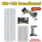 Mb-102 Mb102 Breadboard 400 830 Point Solderless Pcb Bread Board Test Develop Dupont Line Diy For Arduino Laboratory Syb-830