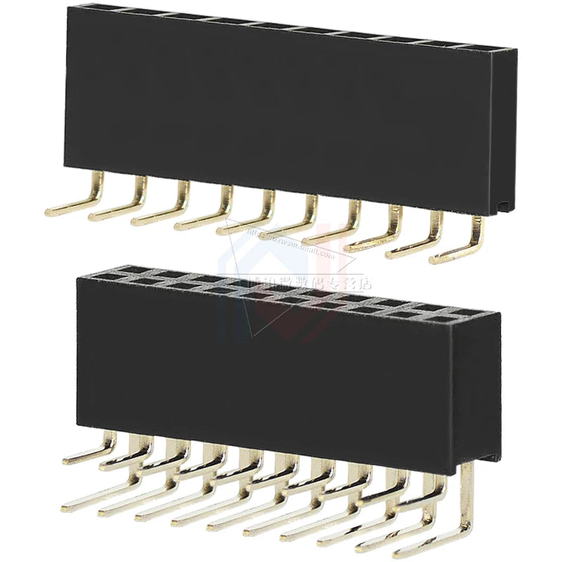 10PCS 2.54mm Curved Needle Female Header Single Row Double Row 90 Degree Socket Pin Header 2P3P4P5P6P8P-40P Pin Connector