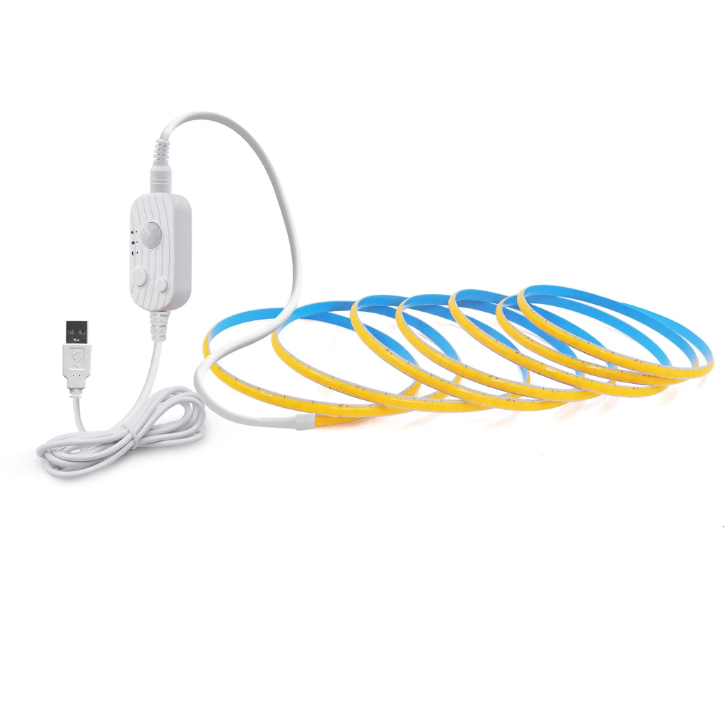 3MM 5MM 8MM COB LED Light Strip 5V 320LEDs PIR Motion Sensor Flexible Night Light USB/AAA Battery Powered Tape 3000K 4000K 6000K