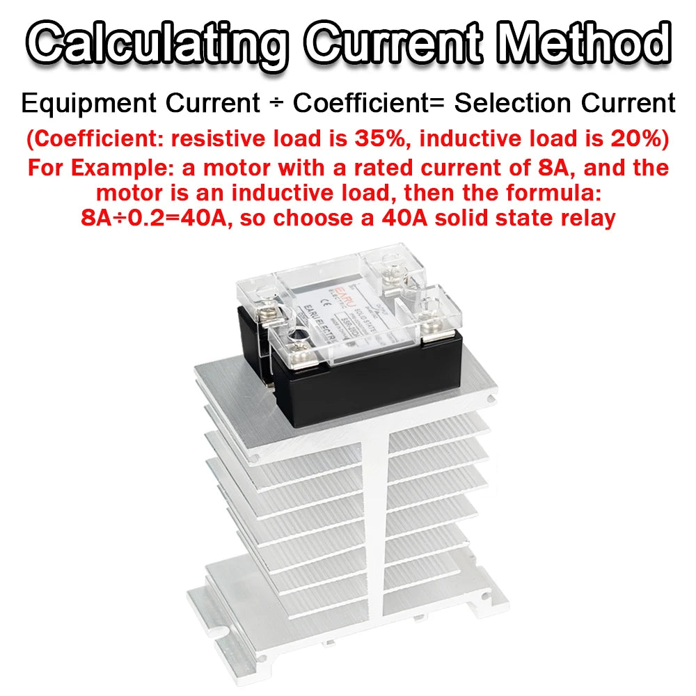 EARU Single Phase Solid State Relay Module SSR-25DA SSR-40DA SSR-40AA SSR-40DD SSR 10A/25A/40A/60A/80A/100A/120A/150A DD DA AA