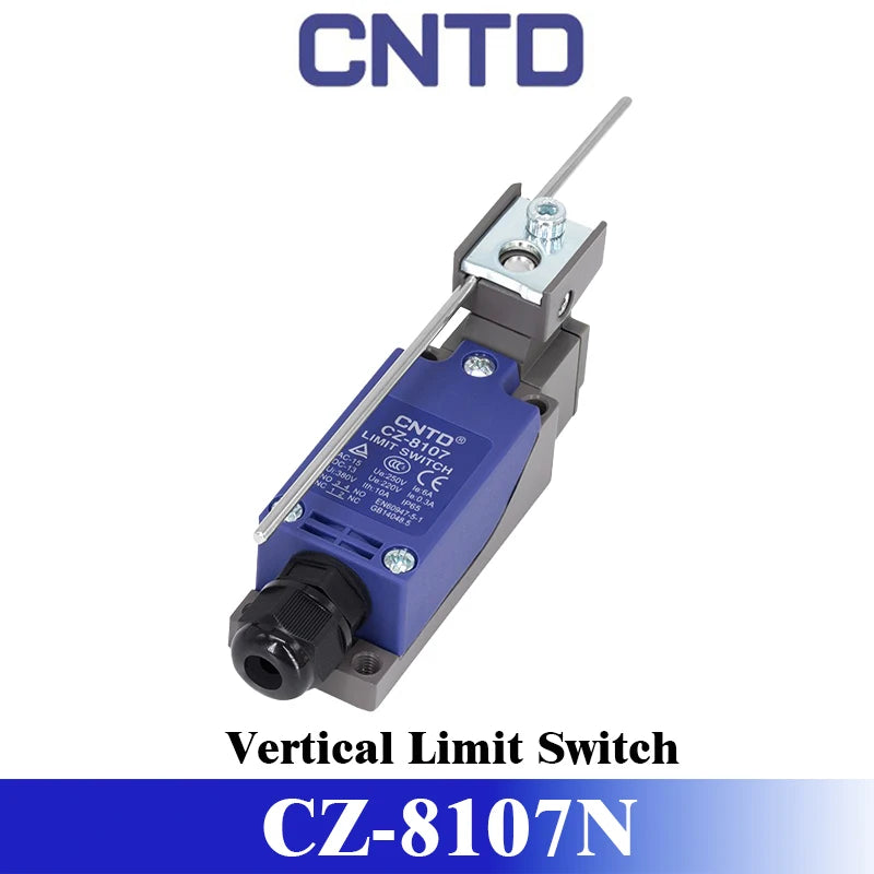 CNTD CZ-8107N Limit Switch Spring Rod IP65 SPDT 5A 250VAC Micro Position Sensor Industrial Control Switch CCC CE