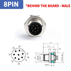 1pcs M12 4pin 5 8Pin Sensor Connector Panel Back Mount Waterproof Flange Socket Threaded Coupling Male&Female A Code Connectors