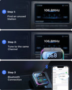Joyroom Bluetooth 6.0 FM Transmitter with PD 45W&QC3.0 Fast Charger Bluetooth Car Adapter Portable Car AUX Radio Modulator MP3