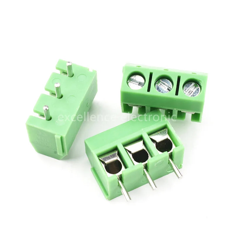 10-100Pcs PCB Terminal Block Connector Pitch 5.0mm KF301 Straight Pin 2P 3P Screw PCB Terminal Blocks Connector Assortment Kit