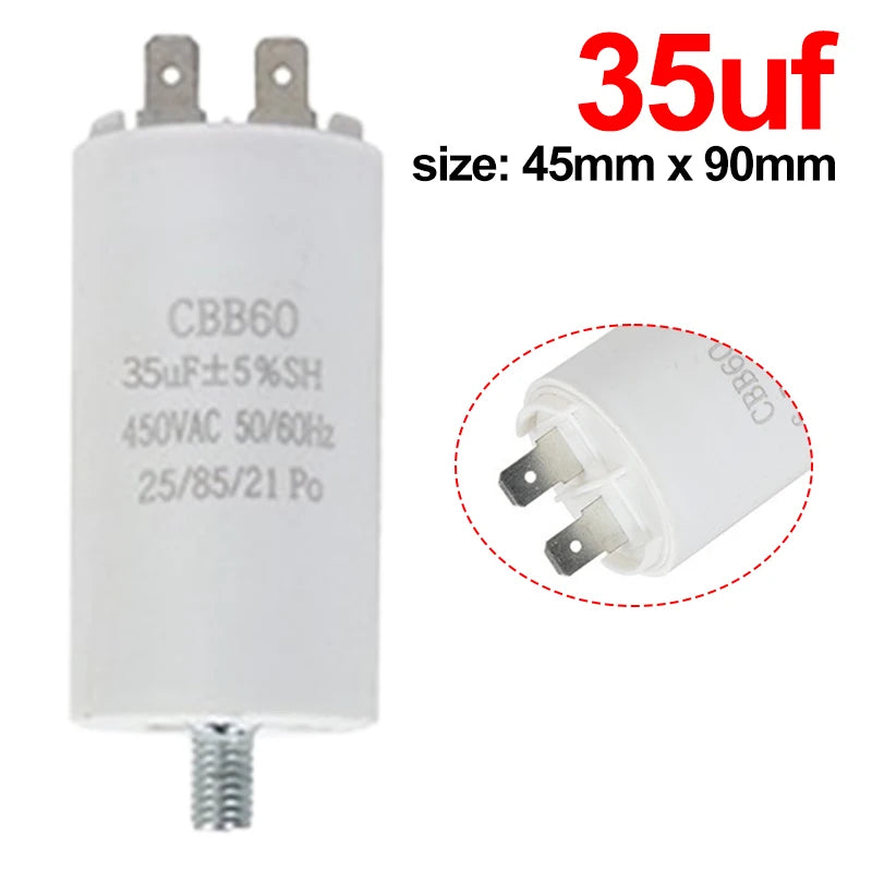 CBB60 Washing Machine Pump Starting Capacitor:4uf,5uf,6uf,8uf,10uf,12uf,14uf,15uf,20uf,25uf,30uf,35uf,40uf,45uf,50uf,60uf 450VAC
