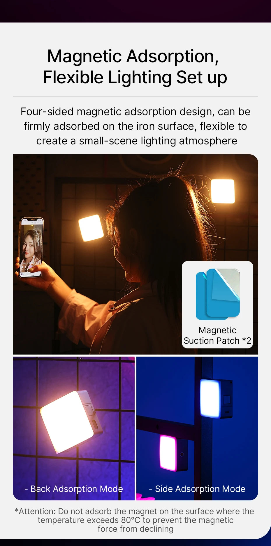 Ulanzi VL49 RGB PRO Full Color LED Video Light 2500K-9000K Camera Light for Photopraphy with Honeycomb Diffuser