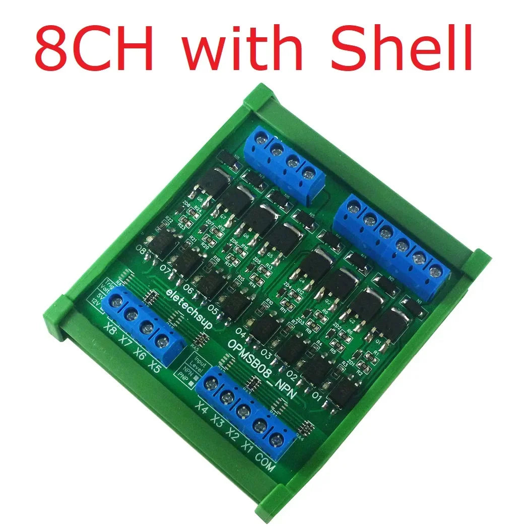 8CH Optocoupler Isolation MOSFET Output Module DIN Rail N/P Channel FET Non-contact PLC Switch Expansion Board