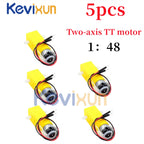 5pcs/TT Motor 130 Motor Smart Car Gear Motor Robot Gear Motor Smart Car Double Shaft Yellow 1:48 /1:120/ 1:220