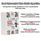 1Pcs Solid State Relay Single Phase SSR-10DA SSR-25DA SSR-40DA SSR-40AA SSR-40DD SSR 10/25/40A DD DA AA for Temperature Control
