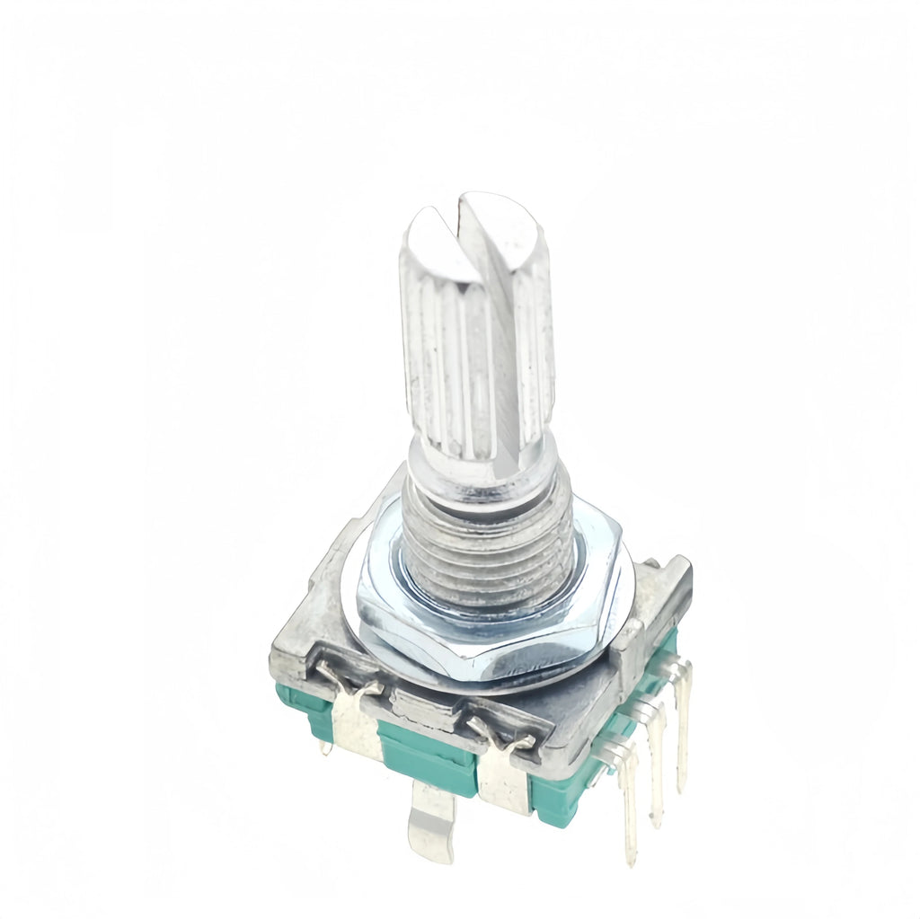 1-100PCS EC11 Rotary Encoder Switch 20 Positions 360 Degree 5Pin Push Button Shaft Length 15mm Plum Bossom Half Shaft