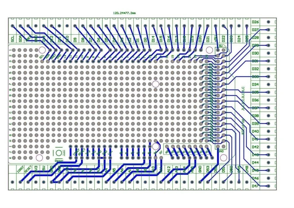 Compatible With MEGA2560 Double-side PCB Prototype Screw Terminal Block Shield Board Kit For Arduino Mega 2560 / Mega2560 R3