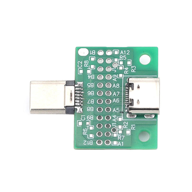 TYPE-C Rotating Mother Test Board USB2.0 Data Male Female Adapter Board 16P Earphone Cable Extension with Solder Pad