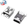10PCS Mini USB SMD SMT 4Pin 5Pin Female Mini B Socket Connector Plug Straight DIP Jack Connector Plug-in