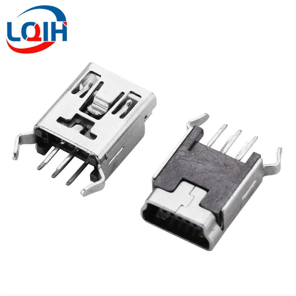 10PCS Mini USB SMD SMT 4Pin 5Pin Female Mini B Socket Connector Plug Straight DIP Jack Connector Plug-in