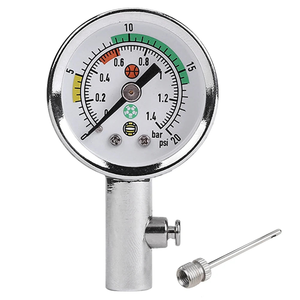 Soccer Ball Pressure Gauge Air Watch Or 3PCS Needle Football Volleyball Barometers Portable Air Release Valve Inflatable Tools