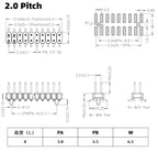 10Pcs  2.54mm /2.0mm /1.27mm Pitch SMD SMT Double Row Male PIN Header 2*2/3/4/5/6/7/8/10/12/20/40/50 PIN Strip Connector