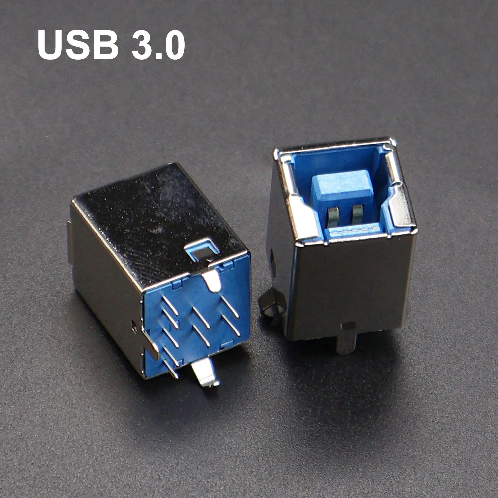 5PCS B Type 90°/180° Connector Soldering DIY Printer Interface Repair USB 2.0 and USB 3.0 Connector Female Socket Male Jack