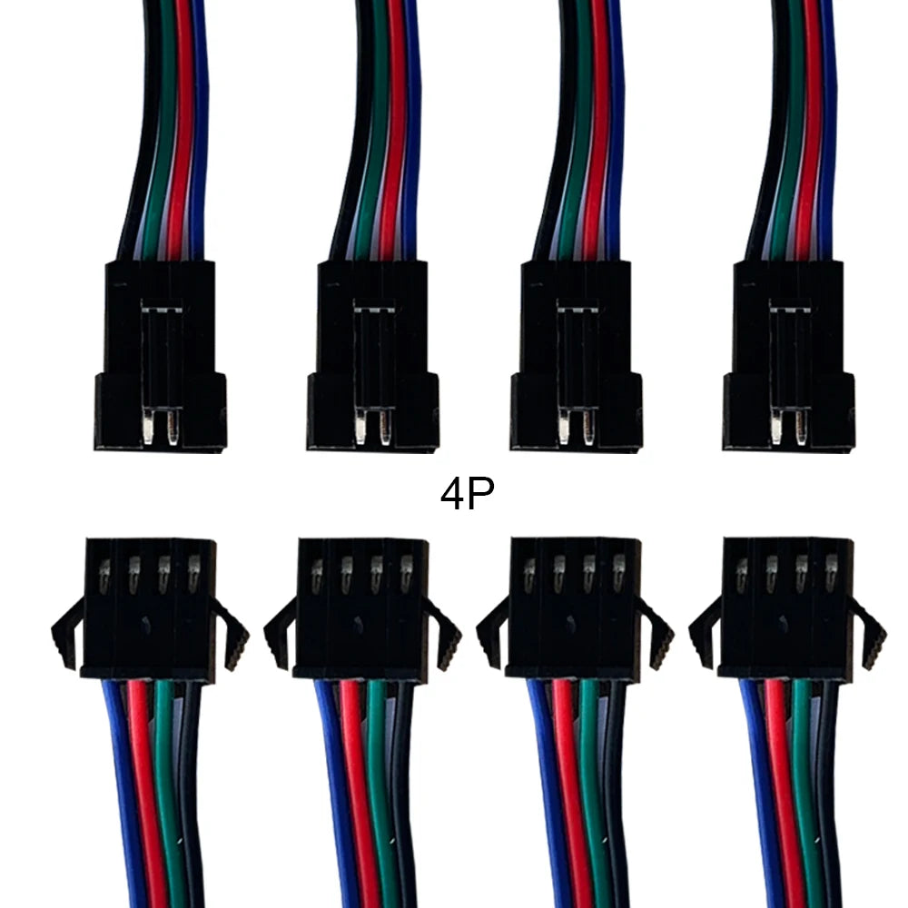 2Pin 3Pin 4Pin 5Pin 6Pin JST Led Connector Wire Cable Male/Female For WS2812B WS2811 WS2815 Led Strip Light 10Pair-100Pair