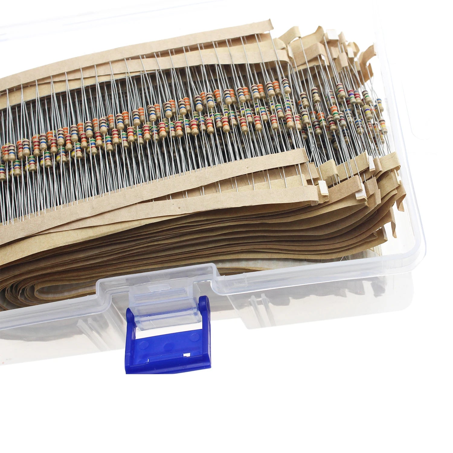 2500pcs Resistor Kit, 1/4W 5% Tolerance Carbon Film Resistors 1 Ohm-10M Ohm 50 Types 10R 39R 680R 56K 470K 3.3M 4.7M Ohm