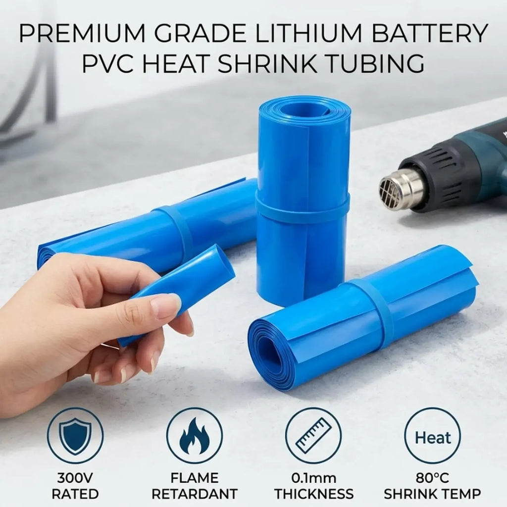 Battery Wraps 10/20cm PVC Heat Shrink Tube Roll Shrinkable Film Sleeve Lithium Battery Pack Case Insulation Li-ion Wrap Cover