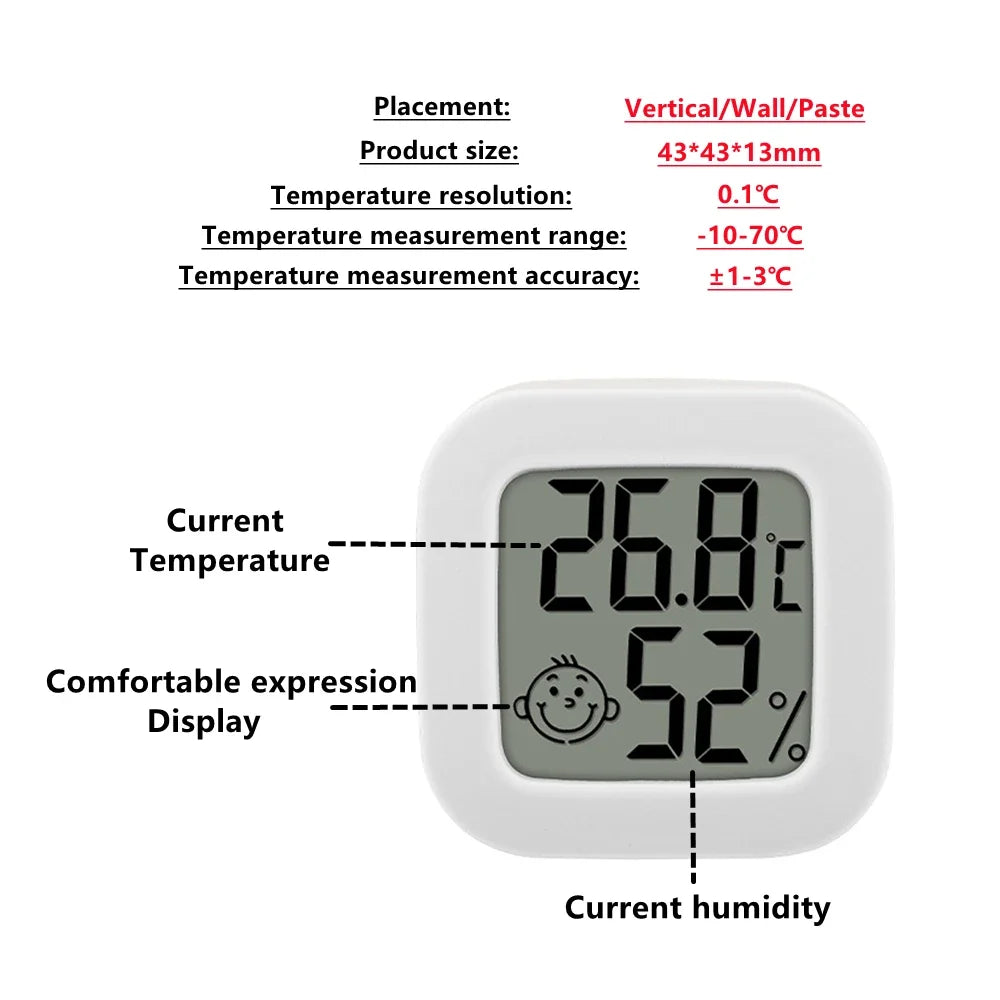 1/2pc LCD Digital Thermometer Hygrometer Indoor Room Electronic Temperature Humidity Meter Sensor Gauge Weather Station For Home