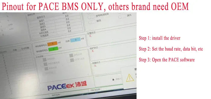 USB to RJ12 for PACE BMS Inverter PBmsLVTools HS-PACE-232-BP_v2.6 PC Control Config Cable