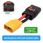 QS8 Female To XT90 Female Adapter Cable, 10AWG Anti-Spark Conversion Wire for RC Models