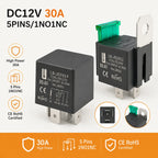 LANBOO 30A High Current Car/Auto Relay 12V 24V 30A with 4PIN/5PIN Applications Include Lighting Control and Horn Control.