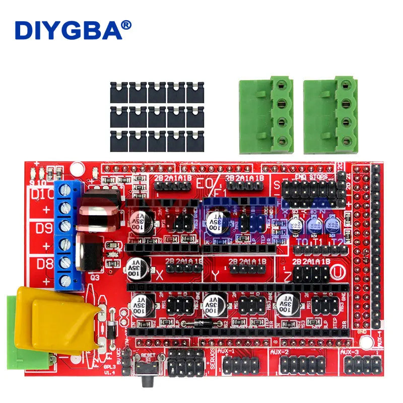 3D Printer 1pcs Mega 2560 R3 + 1pcs RAMPS 1.4 control panel+ 5pcs A4988 or DRV8825 Stepper Motor Drive for 3D printer kit