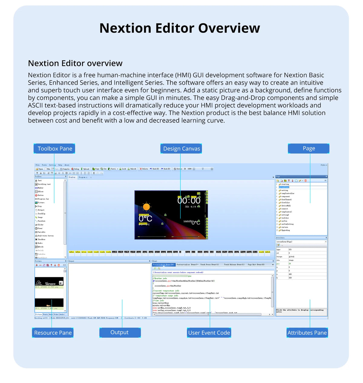 NEXTION NX4880E043-011C 4.3" Edge Series HMI Touch Display LCD-TFT Capacitive Screen Panel Module Built-in RTC Without Enclosure