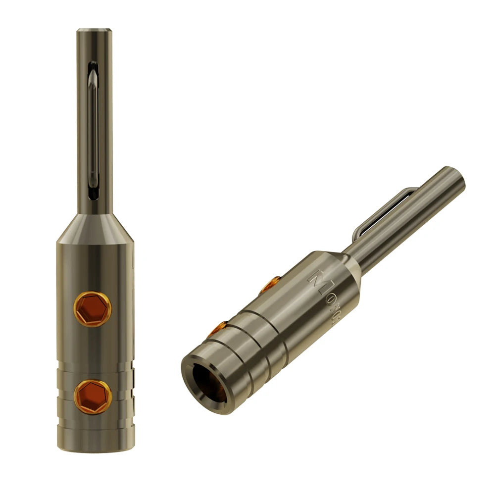 4Pcs Monosaudio Top Selling B80 Pure Copper/Gold/Rhodium Plated Banana Plug Hi-end Grade Adapter Connector Terminal Jack
