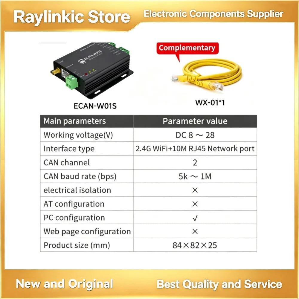 ECAN-S01 ECAN-E02 CAN Protocol Converter CAN to TTL/RS485/RS232/RS422/Ethernet/WiFi AT Command EBYTE ECAN Series Modbus TCP UDP