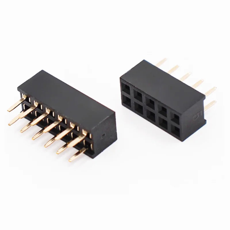 10pcs 2.0mm Double Row Straight Female 2-40P Pin Header Socket Connector 2x2/3/4/5/6/7/8/9/10/12/14/15/20/25Pin