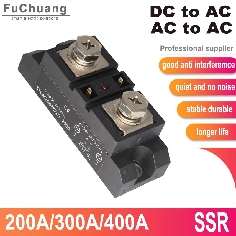 Industrial Solid State Relay Photo Isolation DC-AC AC-AC 200A 300A 400A Built-in RC Low Power Consumption SSR Relays