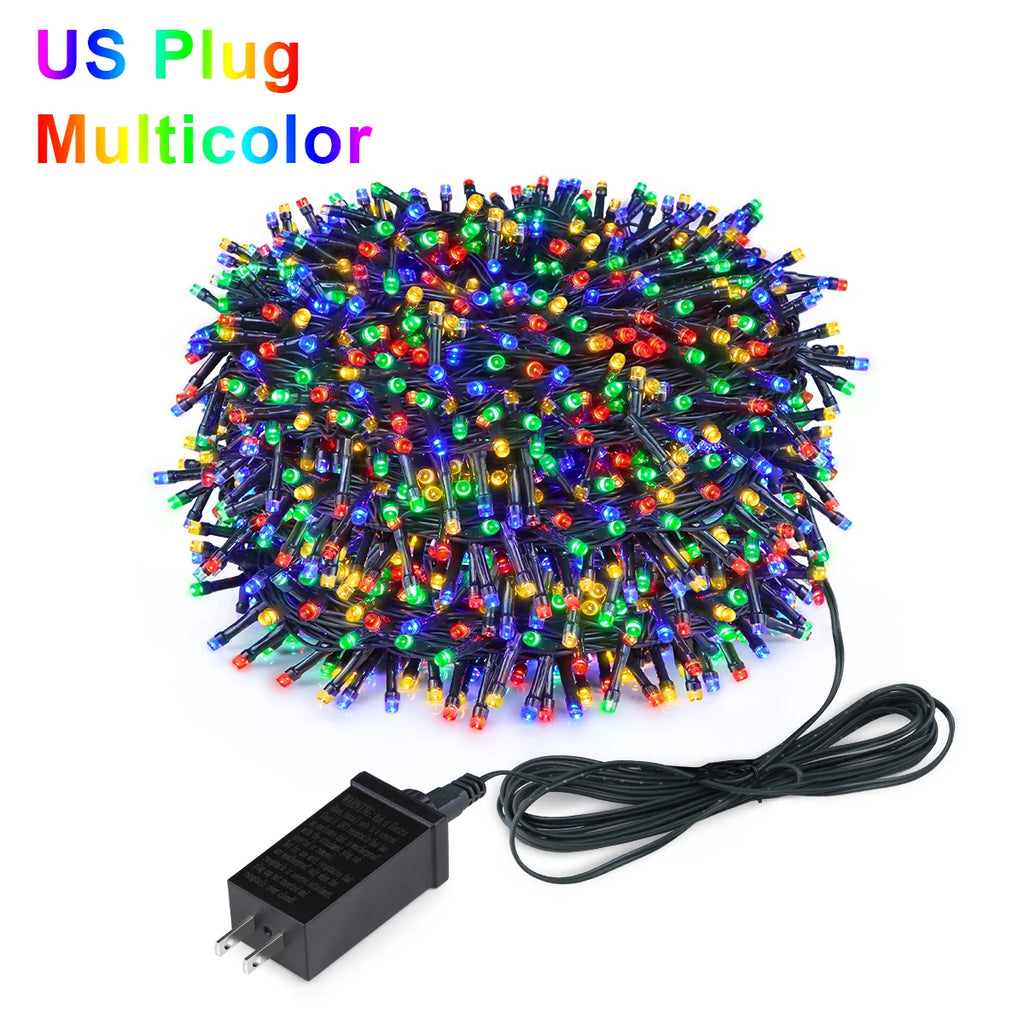 Waterproof LED Christmas Fairy String Lights White Warm RGB Lighting For Curtain Wedding Party Indoor Outdoor Home Decoration