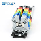 10Pcs UK5N Screw Wire Connector 4mm Cable 4mm² Feed-through Connection 12AWG Plug Electrical Mount DIN Rail Terminal Block UK 5N